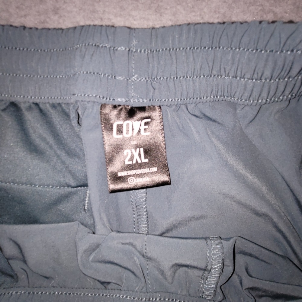 Cove USA Mens 2XL Slate Blue Gray Recycled Stretch Active Joggers Zipper Pockets - Picture 3 of 10